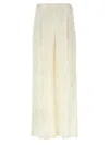 Fendi Pantalone Dalla Gamba Ampia In Seta Bianca Donna
