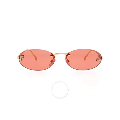 Fendi Bourdeaux Oval Ladies Sunglasses Fe4075us 30s 54 In Gold Tone