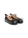 Fendi Bow-detail Ballerina Shoes In Black