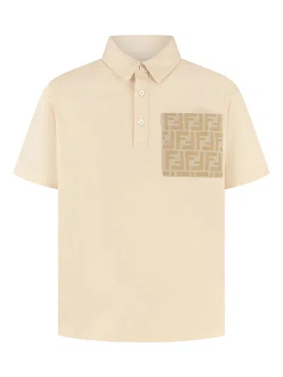 Fendi Boy's 100% Cotton T-shirt In Neutral