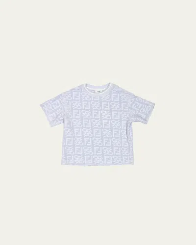 Fendi Kids' Boy's Ff Terry T-shirt In Blue