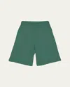 Fendi Boy's Logo-print Sweat Shorts In F1qye Jade Grn