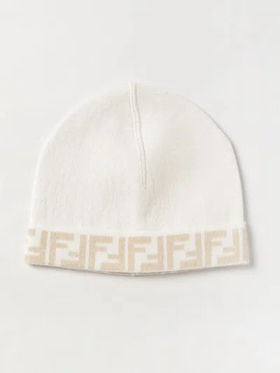 Fendi Boy's Wool And Cashmere Beanie With Jacquard Ff Monogram In Multi