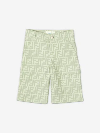 Fendi Kids'  Boys Cotton Shorts In Green