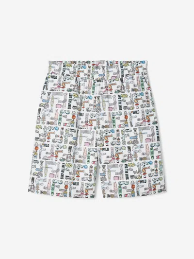 Fendi Kids'  Boys Ff Logo Bermuda Shorts In White