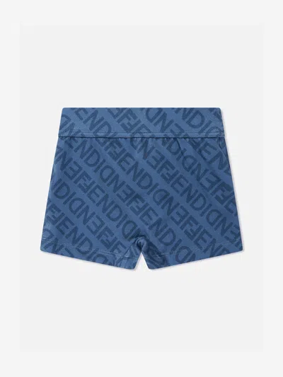 Fendi Babies' Boys Ff Logo Swim Shorts In Blue