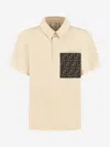 Fendi Jersey Polo Shirt In Beige