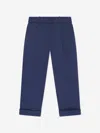 Fendi Boys Gabardine Stretch Trousers In Blue