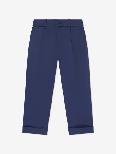Fendi Babies' Boys Gabardine Stretch Trousers In Blue
