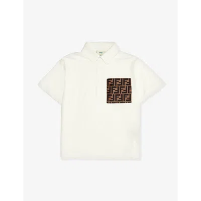 Fendi Boys Gesso Kids Branded Cotton-jersey Polo Shirt