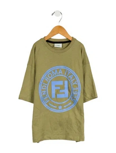 Pre-owned Fendi Kids' Boys' Graphic Logo T-shirt In Green
