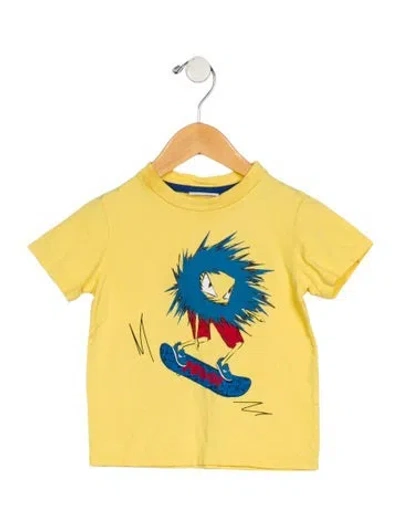 Pre-owned Fendi Babies' Boys' Graphic Short Sleeve T-shirt In Yellow