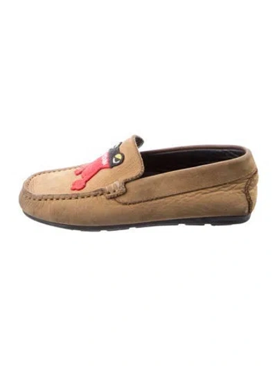 Pre-owned Fendi Babies' Boys Leather Loafer In Brown