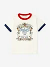 Fendi Boys Logo Jersey T-shirt In White