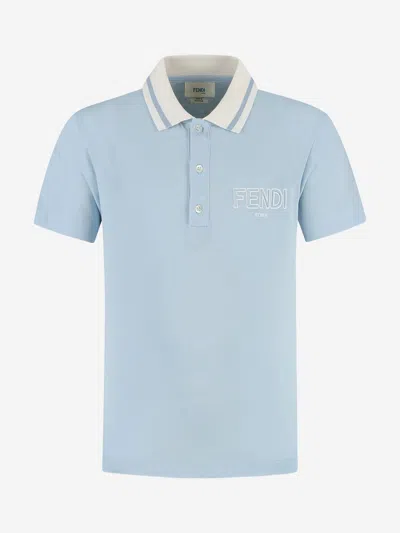 FENDI FENDI BOYS LOGO POLO SHIRT