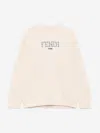 Fendi Embroidered-logo Sweatshirt In Neutral