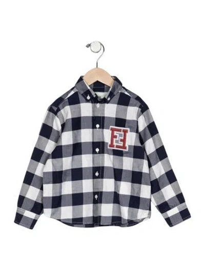 Pre-owned Fendi Babies' Boys' Long Sleeve Shirt In Blue