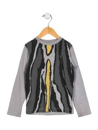 Pre-owned Fendi Babies' Boys' Patterned Long Sleeve Shirt In Gray