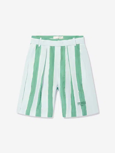 Fendi Kids'  Boys Pequin Print Shorts In Blue