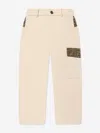 Fendi Boys Stretch Gabardine Trousers In Beige