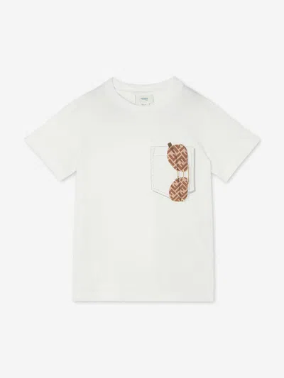 Fendi Babies'  Boys Sunglasses T-shirt In White