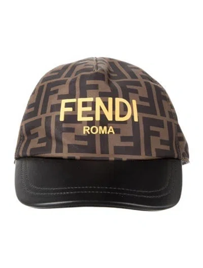 Pre-owned Fendi Babies' Boys' Zucca Pattern Baseball Cap W/tags In Brown