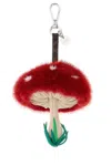Fendi Multicolor Leather And Fur Fungo Charm In Red