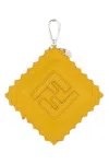 Fendi Yellow Leather Raviolo Charm In Yellow