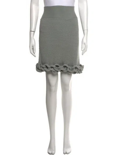 Pre-owned Fendi Braided Accents Mini Skirt In Grey