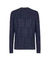 Fendi Men Braided Wool Sweater With Ff Details In Blue