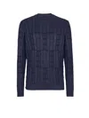 Fendi Men Braided Wool Sweater With Ff Details In Blue