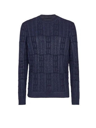 FENDI BRAIDED WOOL SWEATER WITH FF DETAILS