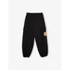 Fendi Kids Black Jogger Pants With Ff Logo In Black