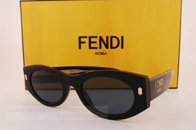 Pre-owned Fendi Brand  Sunglasses Fe 40125i 01v Black/dark Blue For Women