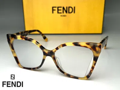 Pre-owned Fendi Brand  Women Sunglasses Re40010u 55c Havana Gray-mirror 55-145 Italy