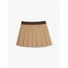 FENDI BRANDED-WAISTBAND PLEATED COTTON SKIRT 8-12 YEARS