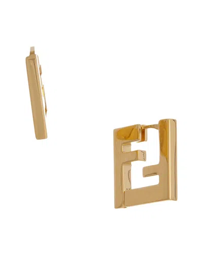 Fendi Brass Earrings In Yellow