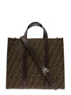 Fendi Recycled Ff Jacquard Fabric Tote Bag In Brown