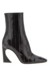 Fendi Women Brown Ankle Boots With Arc Heel And Side Zip Closure In Leather Woman In Black