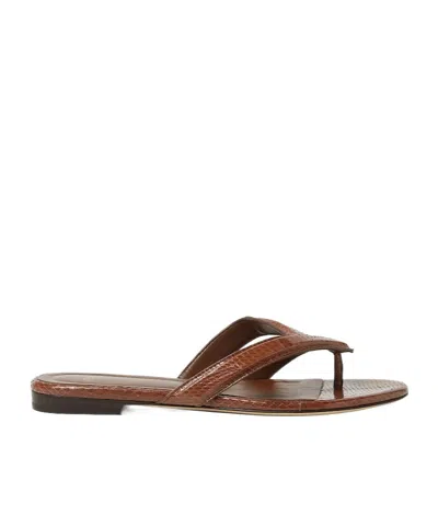 Fendi Brown Ayers Flatform Thong Sandals