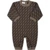 Fendi Brown Babygrow For Babykids With Double Ff In Brown