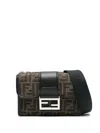 Fendi Double Baguette Shoulder Bag In Brown