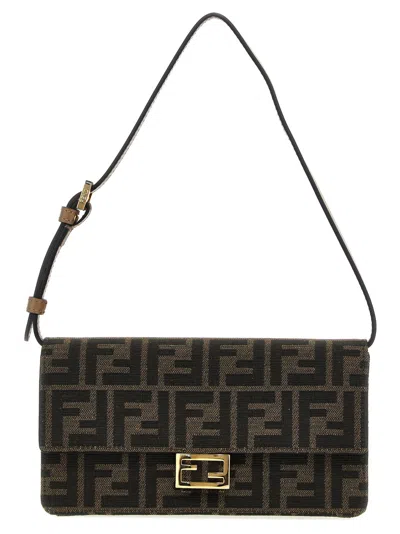 Fendi Brown Baguette Wallet On Chain