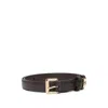 Fendi Forever Leather Slim Belt With Metal Tip Accessories In Black