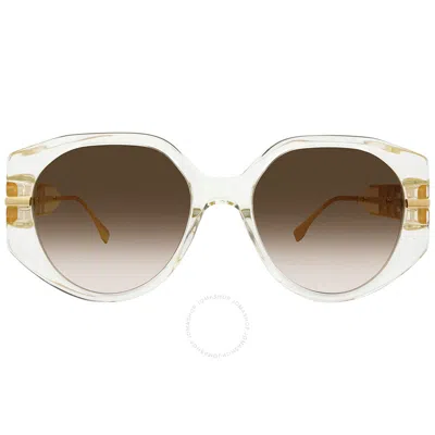 Fendi Brown Butterfly Ladies Sunglasses Fe40083u 39f 54