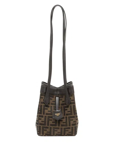 Fendi Brown Canvas & Jacquard & Leather Origami Mini Tote (authentic Pre-  Loved)
