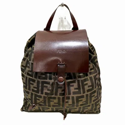 Pre-owned Fendi Brown Canvas Backpack ()