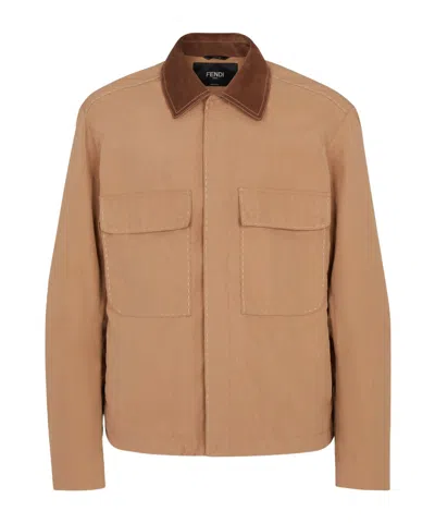 FENDI FENDI LONG SLEEVED TOPSTITCHED JACKET