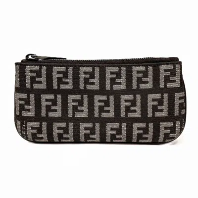 Pre-owned Fendi Brown Canvas Coin Purse/coin Case ()