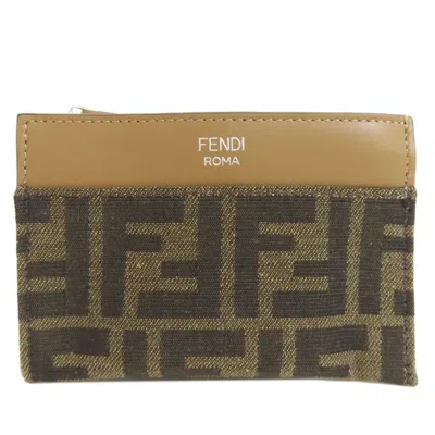 Pre-owned Fendi Brown Canvas Coin Purse/coin Case ()